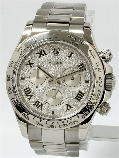 rolex mens white gold daytona factory diamond dial
